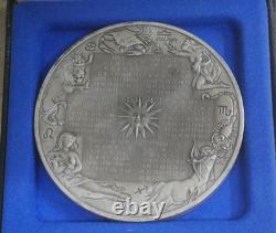 1974 Franklin Mint Sterling Silver Annual Calendar/Art Medal 295 Grams w COA