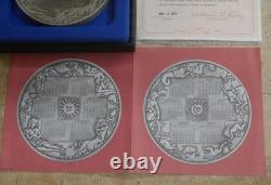1974 Franklin Mint Sterling Silver Annual Calendar/Art Medal 295 Grams w COA