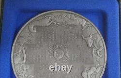 1974 Franklin Mint Sterling Silver Annual Calendar/Art Medal 295 Grams w COA