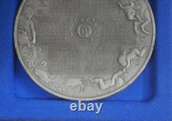 1974 Franklin Mint Sterling Silver Annual Calendar/Art Medal 295 Grams w COA