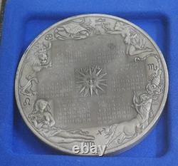1974 Franklin Mint Sterling Silver Annual Calendar/Art Medal 295 Grams w COA
