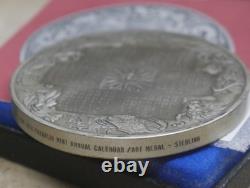 1974 Franklin Mint Sterling Silver Annual Calendar/Art Medal 295 Grams w COA