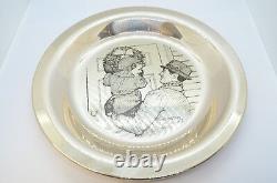 1974 Franklin Mint Sterling Silver Hanging the Wreath Norman Rockwell Plate COA