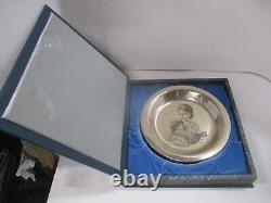 1974 Franklin Mint Sterling Silver Mothers Day Plate by Irene Spencer