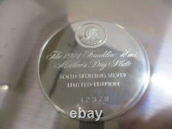 1974 Franklin Mint Sterling Silver Mothers Day Plate by Irene Spencer