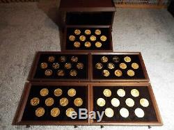 1974 Genius of Leonardo da Vinci Solid Sterling Silver & 24K Gold Medal Set