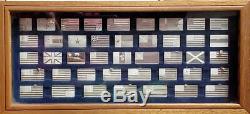 1974 Great Flags Of America 42 Sterling Silver Mini Ingot Flags With Display Case