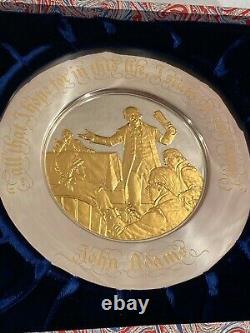 1974 John Adams Bicentennial Commemorative Plate Sterling Silver 24K Gold #5184