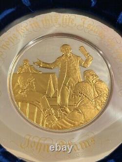 1974 John Adams Bicentennial Commemorative Plate Sterling Silver 24K Gold #5184