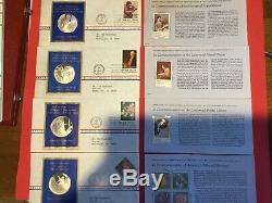 1974 Postmaster Of America Franklin Mint Set 21 Covers With Sterling Silver Coi