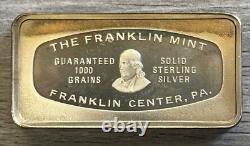 1974 The Franklin Mint, Crocker Bank, California Sterling Silver Bar, Toned