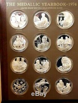 1974 The Medallic Yearbook Franklin Mint 12 Sterling Silver Medals ECC&C, Inc