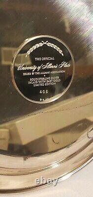 1974 University of Illinois plate sterling silver and 24kt gold Franklin Mint
