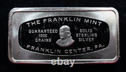 1974 Vintage Christmas STERLING SLAB Franklin Mint 2oz Silver 925 Art Bar C1437