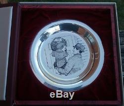 1974 franklin mint sterling silver hanging the wreath plate