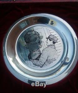 1974 franklin mint sterling silver hanging the wreath plate