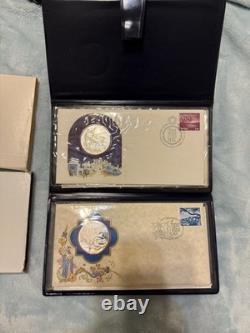 1975 1976 Franklin Mint Cover & Sterling Silver Coin Christmas In Bethlehem