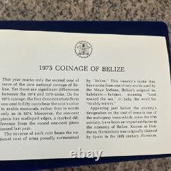 1975 Belize Proof Sterling Silver Coin Set 8 Coins Franklin Mint Box & COA