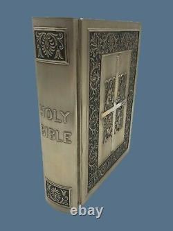 1975 Catholic Franklin Mint Sterling Silver FAMILY BIBLE with Illustrations