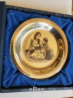1975 FRANKLIN MINT MOTHERS DAY PLATE SOLID STERLING SILVER with Original Box