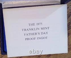 1975 Franklin Mint. 925 Sterling 1000 grains Ingot Father's Day