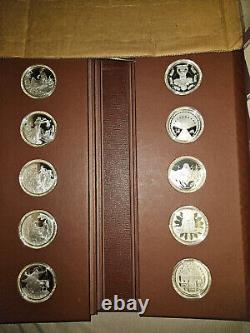 1975 Franklin Mint American Indian Medallic History 41 Silver Medals RARE