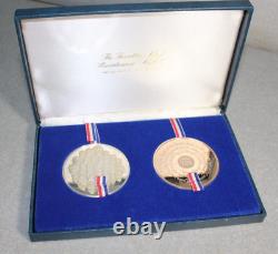 1975 Franklin Mint Bicentennial 925 Silver/Bronze Medals 4oz ea