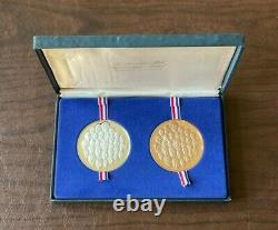 1975 Franklin Mint Bicentennial Proof Medals 2000 grains Sterling Silver &Bronze