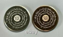 1975 Franklin Mint Bicentennial Proof Medals 2000 grains Sterling Silver &Bronze