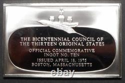 1975 Franklin Mint Bicentennial Sterling Silver Ingot Bar #10 58.7g 1.74 OZT ASW