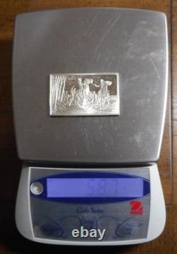 1975 Franklin Mint Bicentennial Sterling Silver Ingot Bar #10 58.7g 1.74 OZT ASW