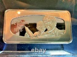 1975 Franklin Mint Fathers Day Sterling Silver Ingot Lucite 1000 grains