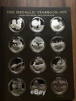 1975 Franklin Mint Limited Edition Solid Sterling Silver Medallic Yearbook