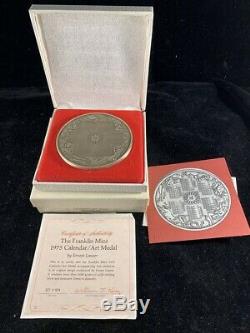 1975 Franklin Mint STERLING SILVER Art Calendar/Art Medal 9.375 TROY OUNCE