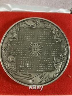 1975 Franklin Mint STERLING SILVER Art Calendar/Art Medal 9.375 TROY OUNCE