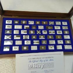 1975 Franklin Mint THE OFFICIAL FLAGS of the STATES Sterling Silver Bars 7.1 toz