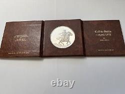 1975 Paul Revere Call to Battle Sterling Silver Proof Medal Franklin Mint EUC