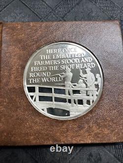 1975 Paul Revere Call to Battle Sterling Silver Proof Medal in Case