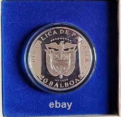 1975 Republic of Panama 20 Balboas Sterling Silver Proof Coin Franklin Mint wCOA