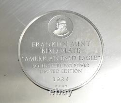 1975 Sterling Silver Franklin Mint Bird Plate Bald Eagle-Limited Ed. #1924