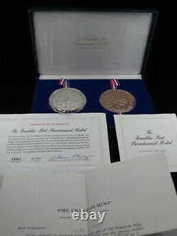 1975 The Franklin Mint Bicentennial Medal 2000 Grain Sterling Silver & Bronze