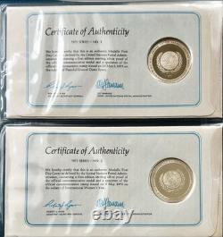 1975 UN Medallic First Day Covers Complete Set Sterling Silver 5 Medals