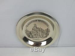 1975 University of Oregon Solid Sterling Silver Franklin Mint Dish Plate DUCKS