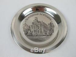 1975 University of Oregon Solid Sterling Silver Franklin Mint Dish Plate DUCKS