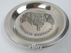 1975 University of Oregon Solid Sterling Silver Franklin Mint Dish Plate DUCKS
