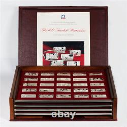 1976 Franklin Mint 100 Greatest Americans 500gr. 925 Silver 100 Bar Complete Set