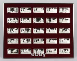 1976 Franklin Mint 100 Greatest Americans 500gr. 925 Silver 100 Bar Complete Set