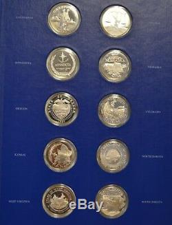 1976 Franklin Mint 50-State Bicentennial Medal Collection 52 Troy Oz Sterling