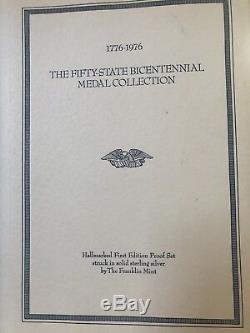 1976 Franklin Mint 50 State Bicentennial Sterling Silver Medal Collection