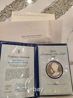 1976 Franklin Mint Bicentennial Visit Sterling Silver Medals -Full Set 13 withCOA